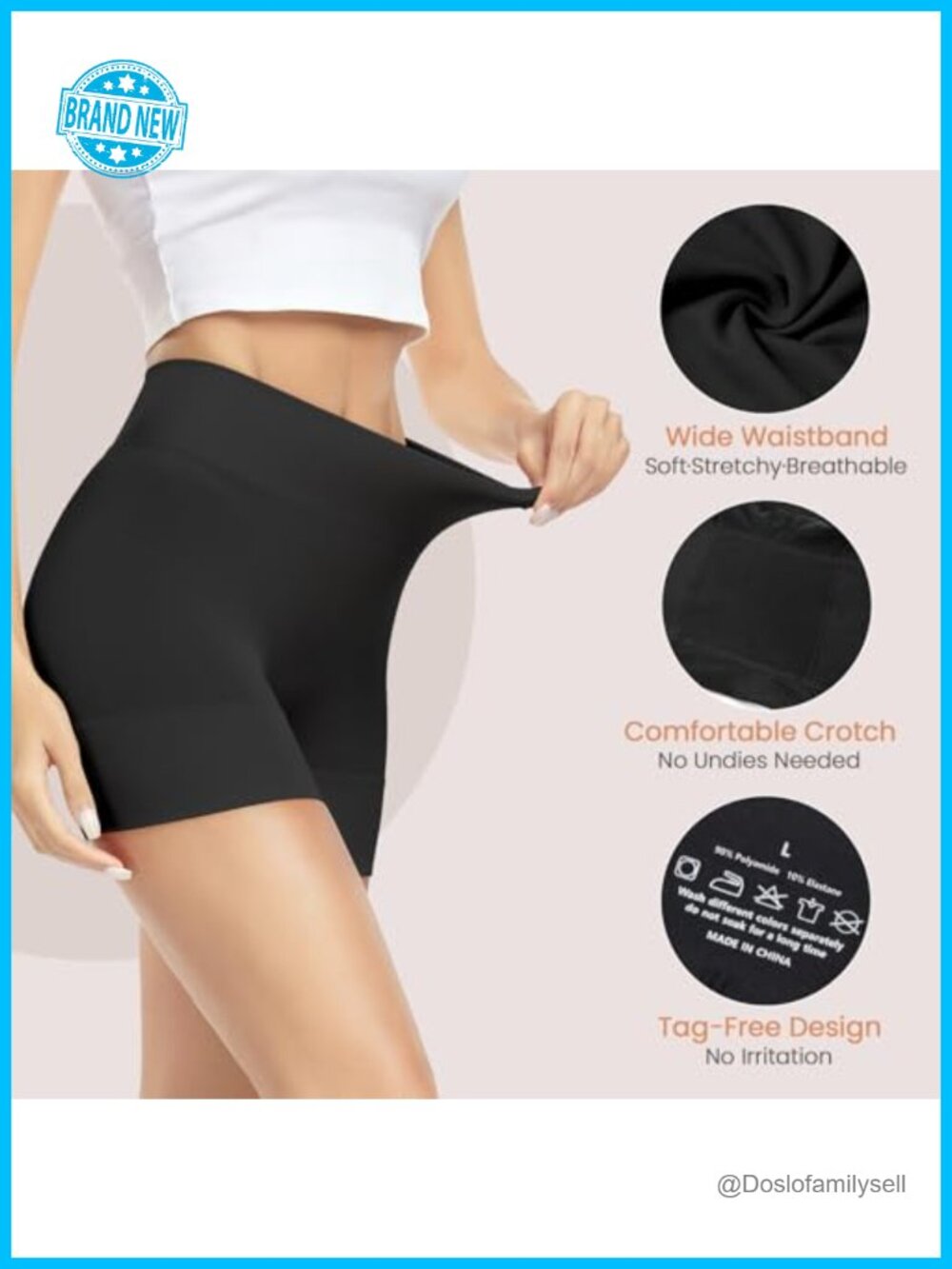 Seamless Anti Chafing Slip Shorts 3 Pack Polyamide Elastane Under Dress Shorts - Picture 3 of 6